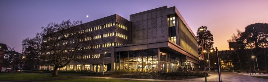 The University Library viewed at night
