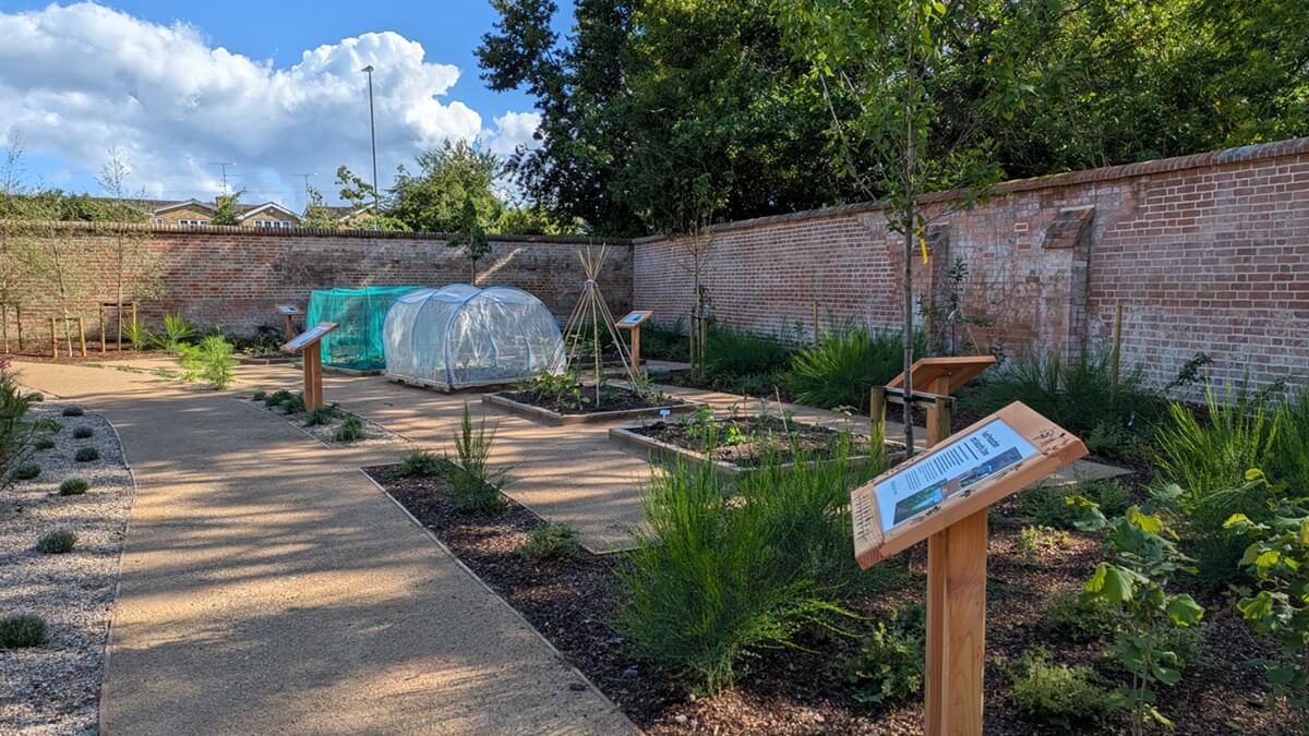 A view inside the Learning Garden