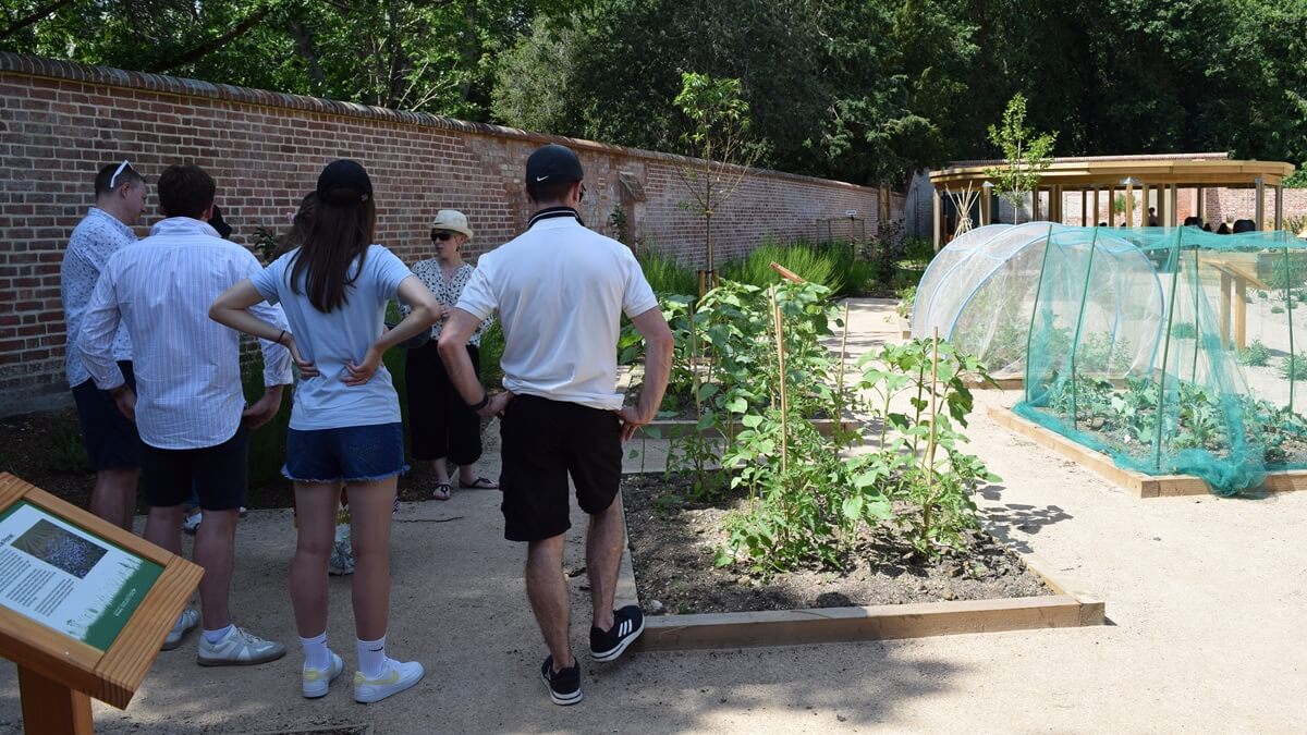 Group of University of Reading students in Learning Garden